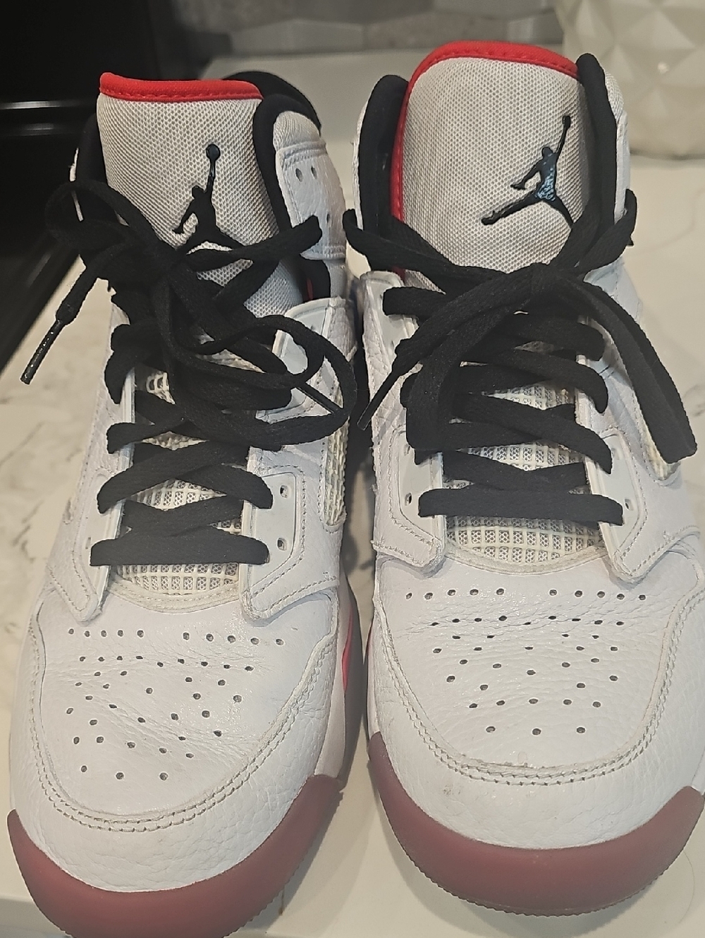 Jordan White, Black & Red High-Top Sneakers